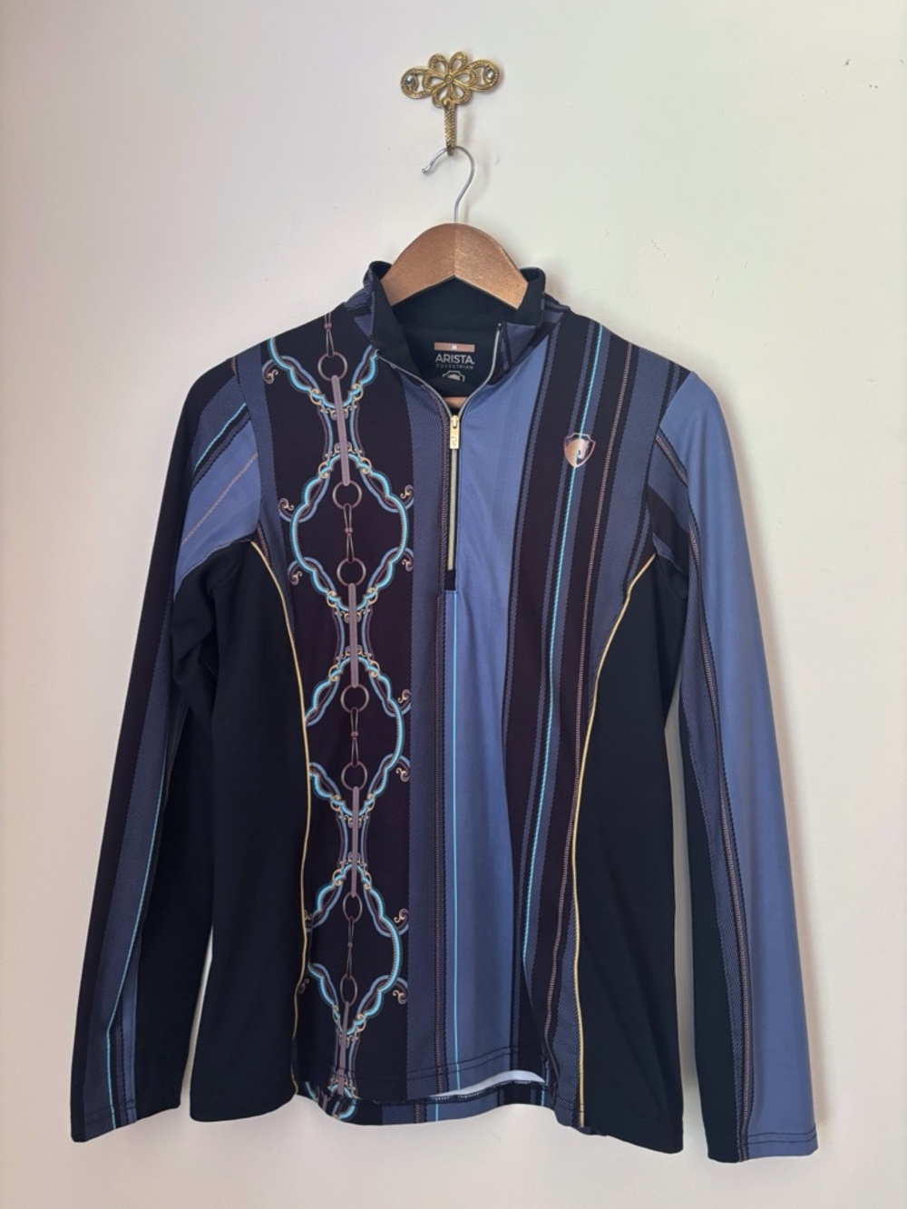 Arista Dressage Equestrian Print 1/4 Zip Long Sleeve Sun Shirt Medium